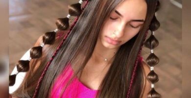 239 Hermoso peinado de trenzas burbujas en dos mechones