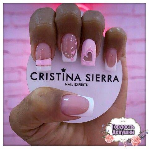 28.2 BEAUTIFUL NAILS WITH HEARTS and manicure in French type pink tones
