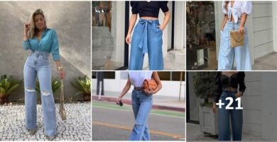 Collage Atuendos con Jeans Anchos