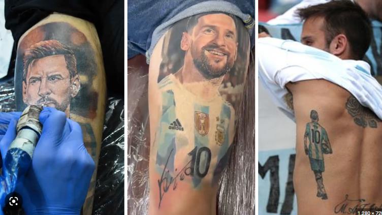 43 Tatuajes de Messi Argentina Campeon 2022 diferentes trabajos de Realismo Retrato cara de Messi