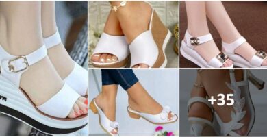 Sandales blanches Collage