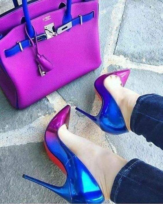 91 Tacones Metalicos en tornasol y efecto degradado con tacon de aguja 91 Tacones Metalicos en tornasol y efecto degradado con tacon de aguja