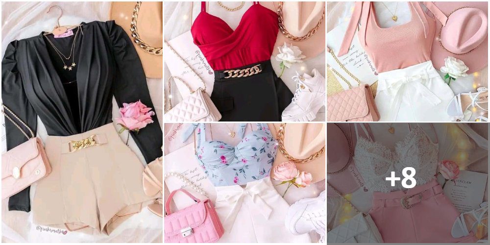 Collage de Outfits de short y top