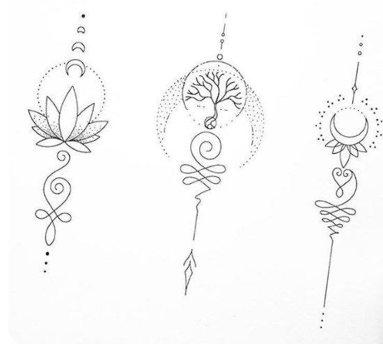 Ideas de tatuajes Grabado lienal de formas sencillas