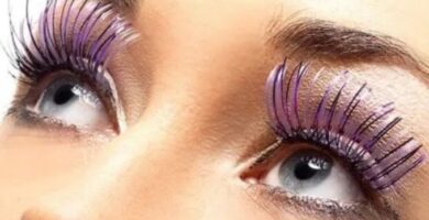 1087 Pestanas de Colores extensiones extra largas en negro y morado claro