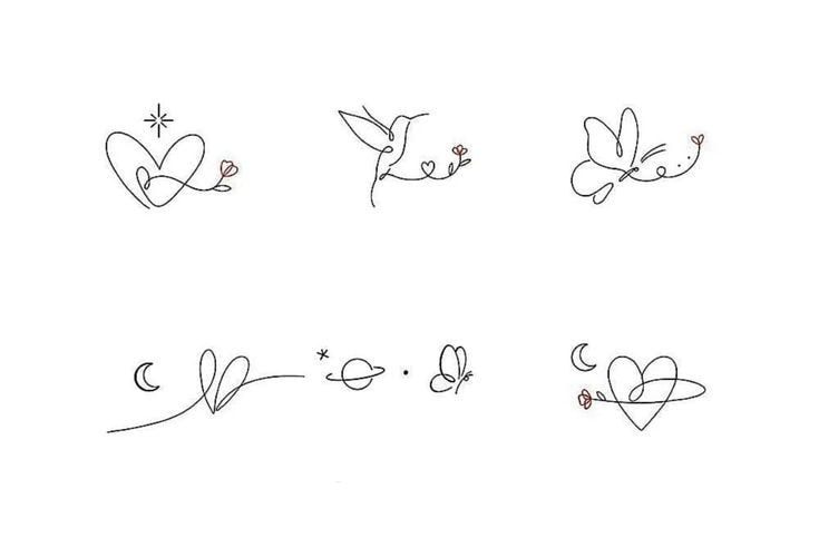 136 Modelos de tatuagens pequenas beija-flor coração borboleta lina flores saturno