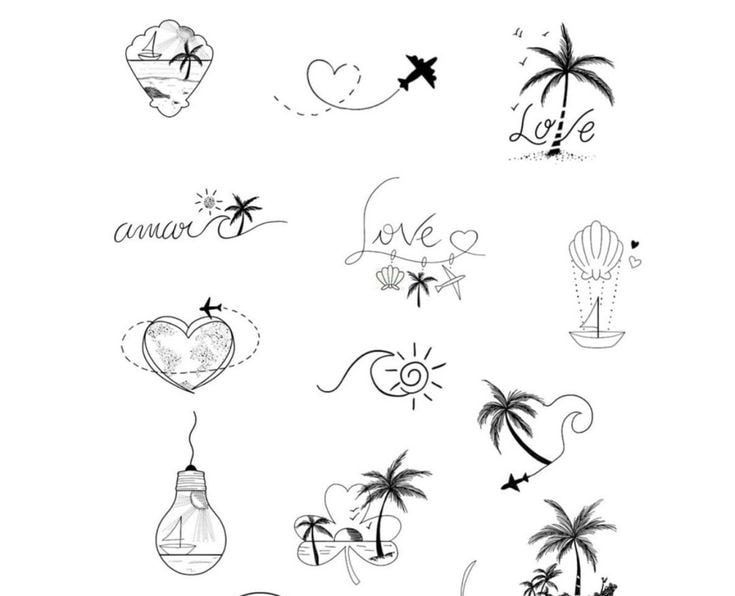 39 Tatuajes de Playas peuqelos bocetos con tematica playera 39 Tatuajes de Playas peuqelos bocetos con tematica playera