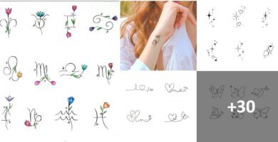 Collage-Vorlagen für kleine Tattoos 1