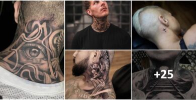 Collage TatuajesyModa tatuagens para homens no pescoço