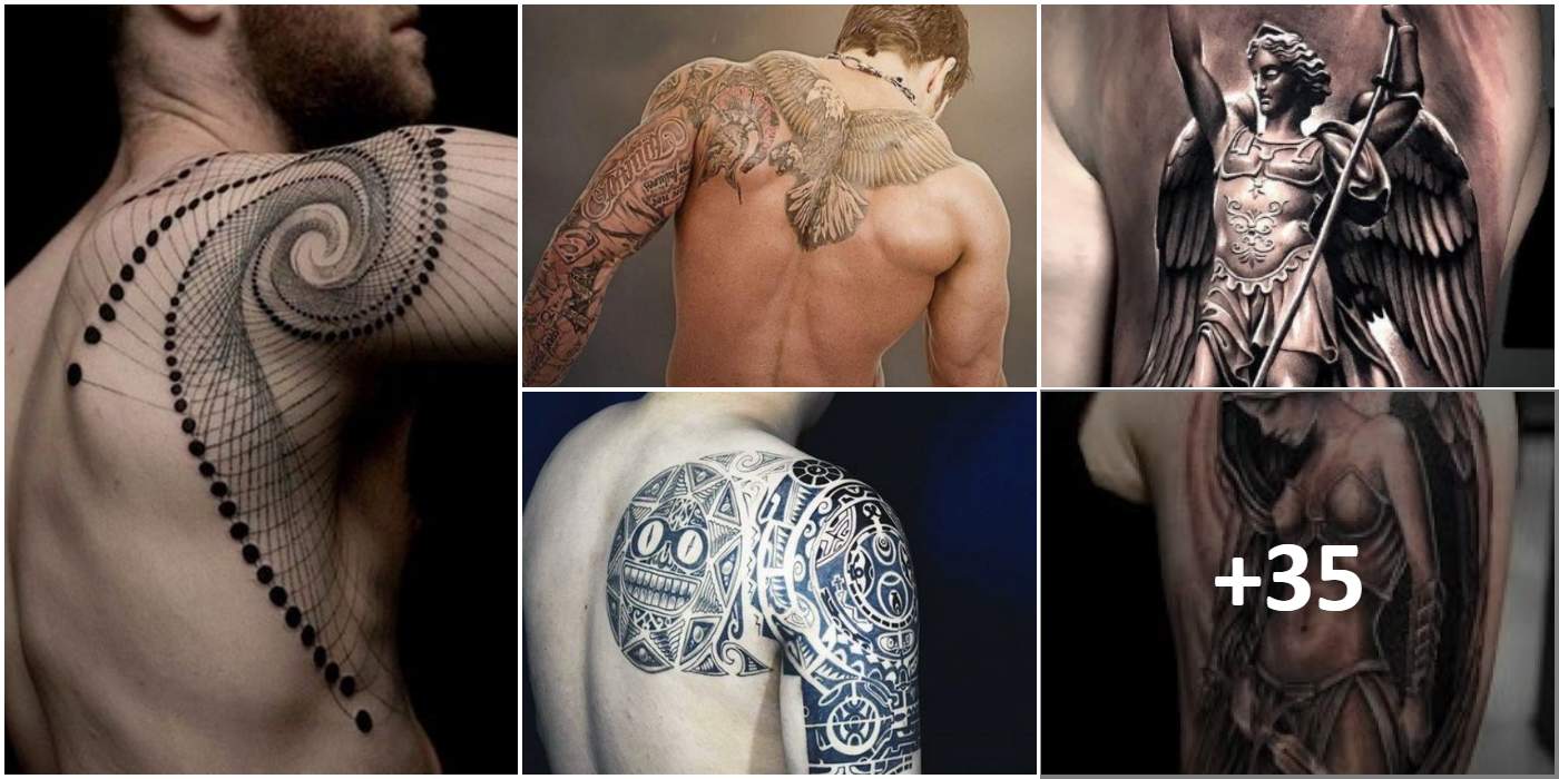 Collage Tatuajesy Tatuaggi alla moda per uomo sulla spalla