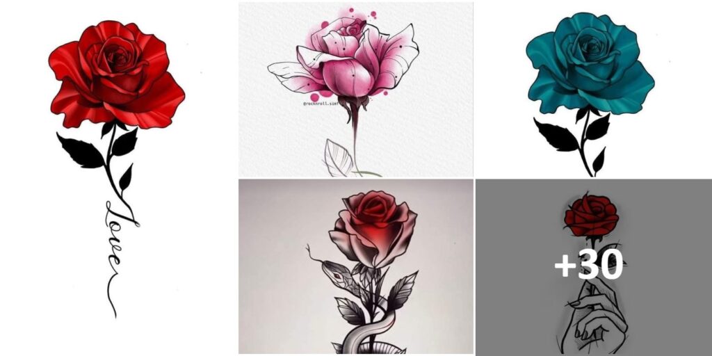 Collage-Vorlagen Skizzen von Rosen