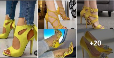 Collage Zapatos de Tacon Amarillos
