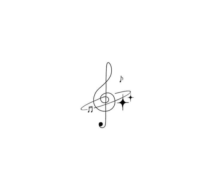 17 Fine Line Tattoos musical note Sun with stars