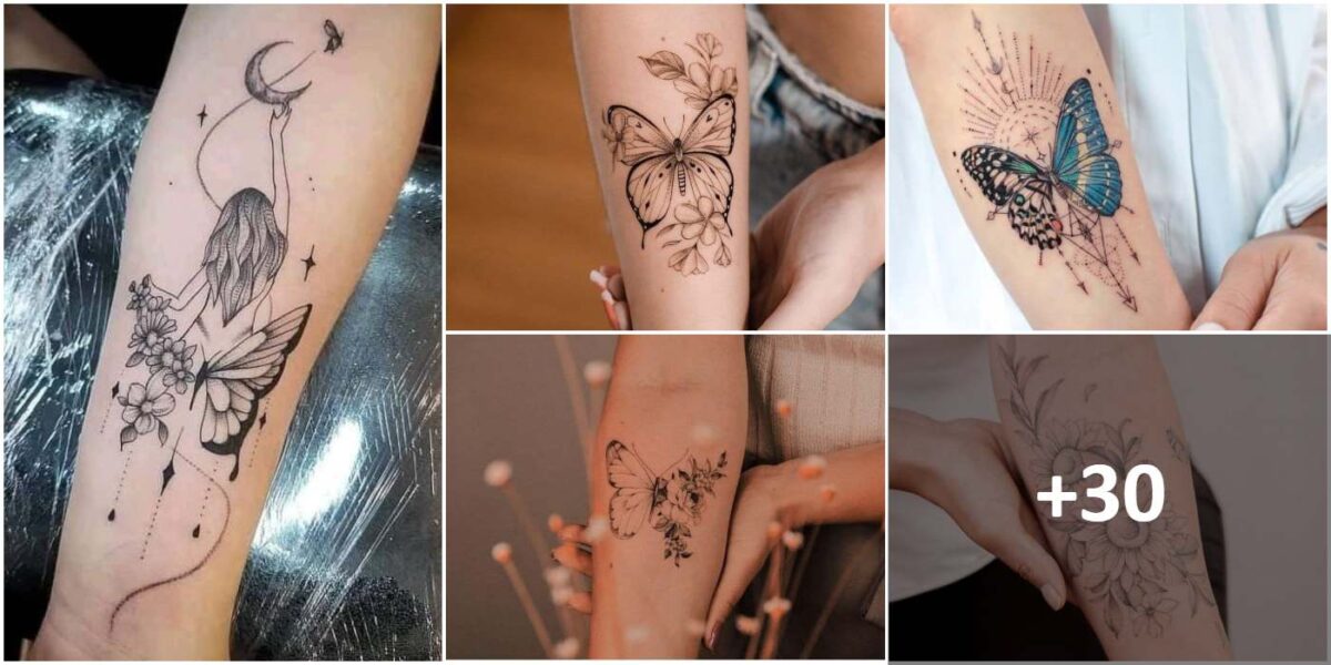 Collage Tattoos Natur Arm