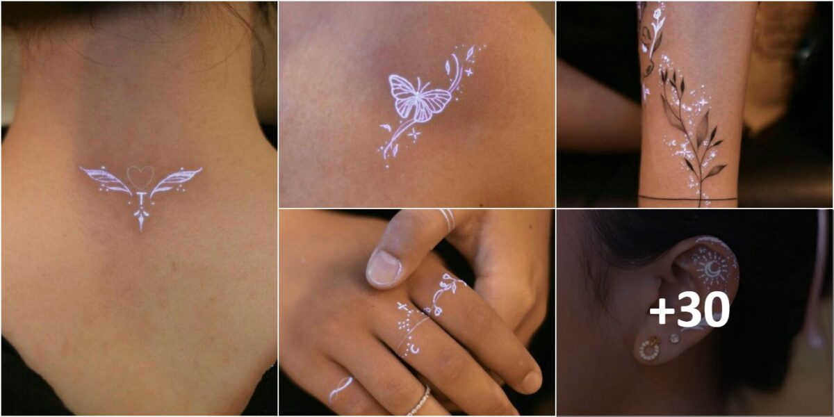 Tatuaggi collage con bianco