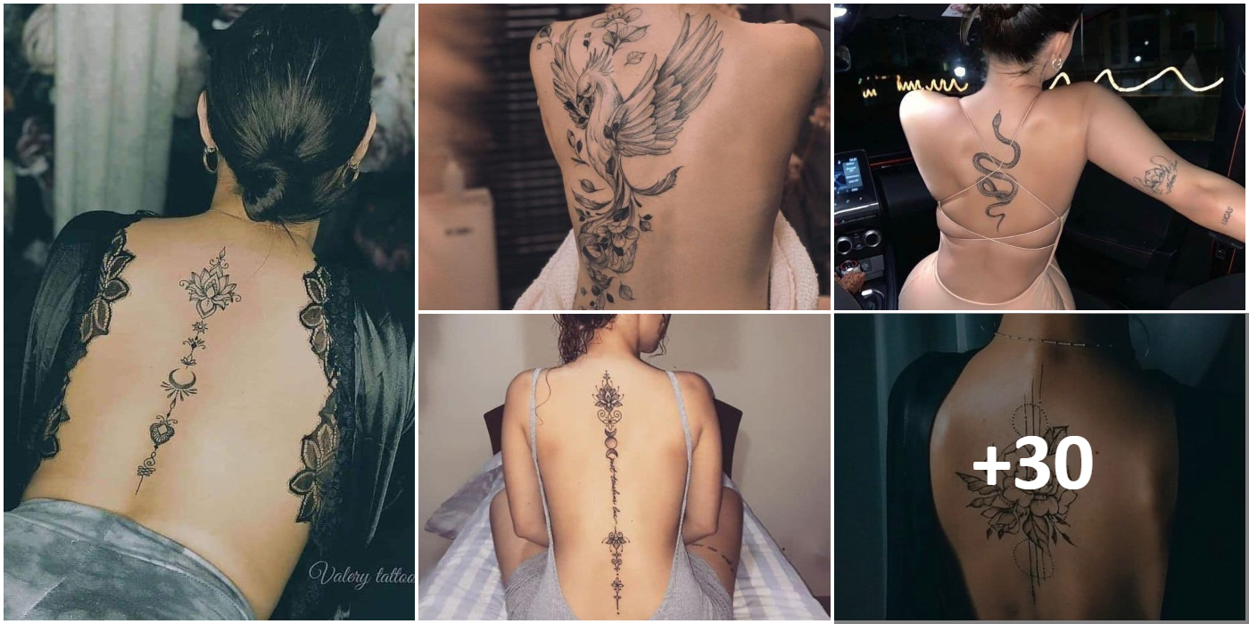 Collage Tatuajes Sexis en la Espalda para Mujeres
