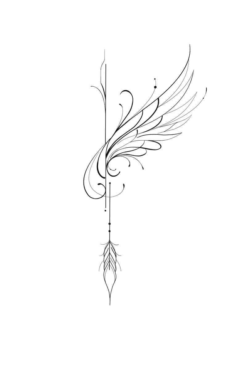 15 bonitos tatuajes para mujeres alas de angel con flecha