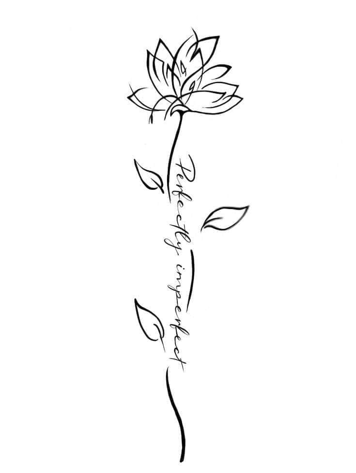 30 bonitos tatuajes para mujeres contorno de flor negra perfectly imperfect