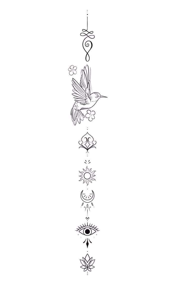 30 bonitos tatuajes para mujeres unalome colibri sol luna ojo de orus flor de loto a lo largo