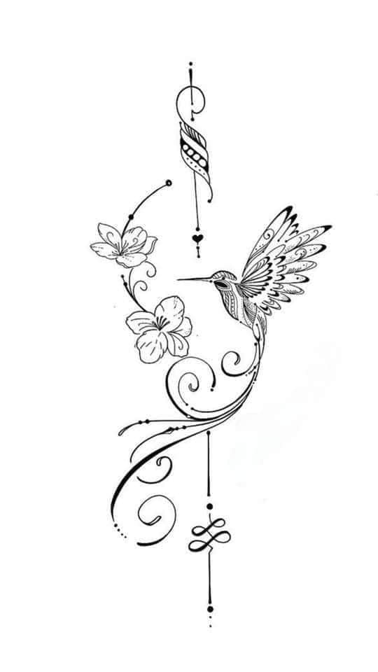 74 bonitos tatuajes para mujeres borlas con unalome colibri adornos en negro y flores