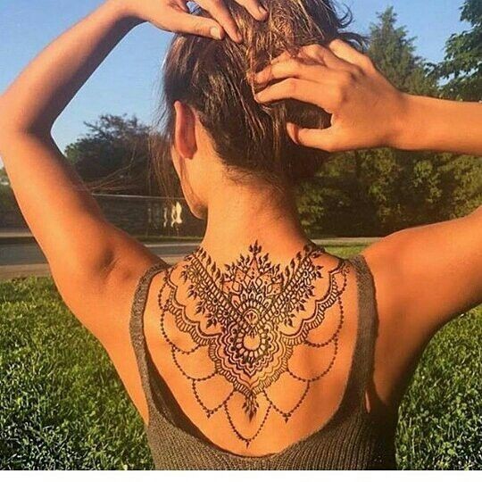 Femenino Tatuajes en la Espalda Adornos de Henna