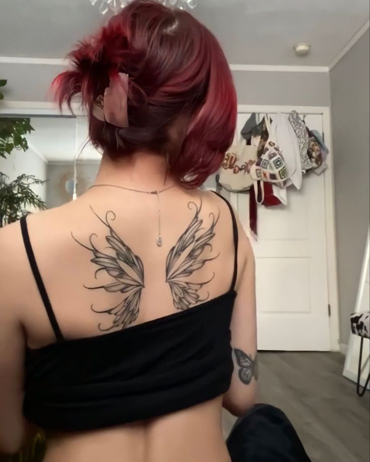 Femenino Tatuajes en la Espalda Alas de angel