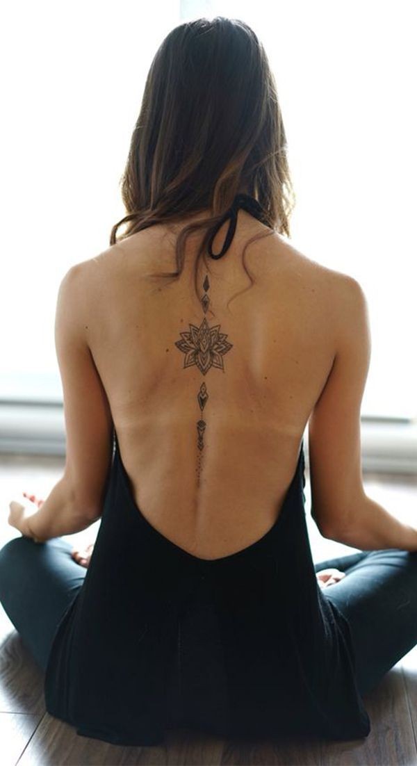 Femenino Tatuajes en la Espalda Columna Motivo de Relajacion Indu flor de loto
