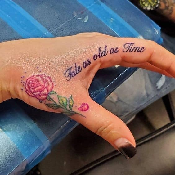 49 frases motivadoras para tatuajes tale as old as time con rosa en mano 49 frases motivadoras para tatuajes tale as old as time con rosa en mano