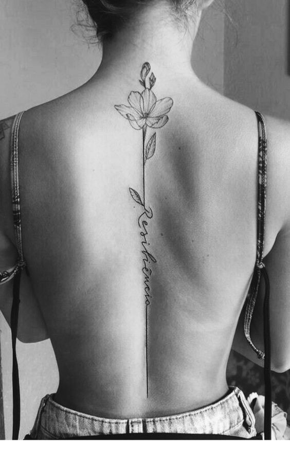 116 Tatoo en la espalda para mujer palabra resiliencia 116 Tatoo en la espalda para mujer palabra resiliencia