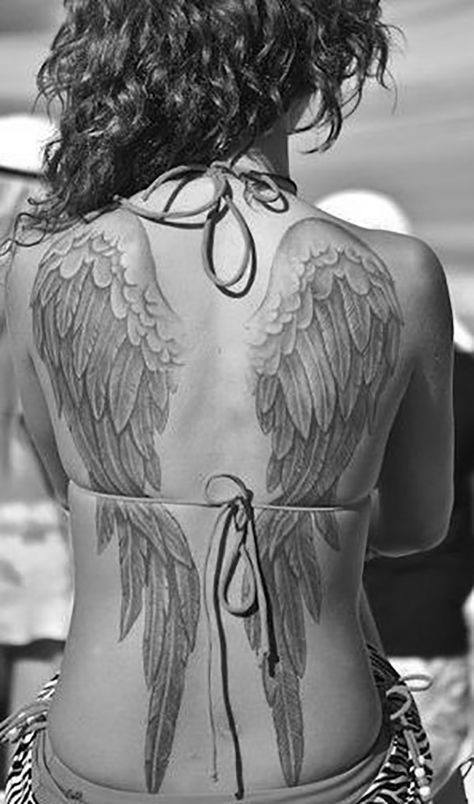 338 Tatoo en la espalda alas de angel para mujer 338 Tatoo en la espalda alas de angel para mujer