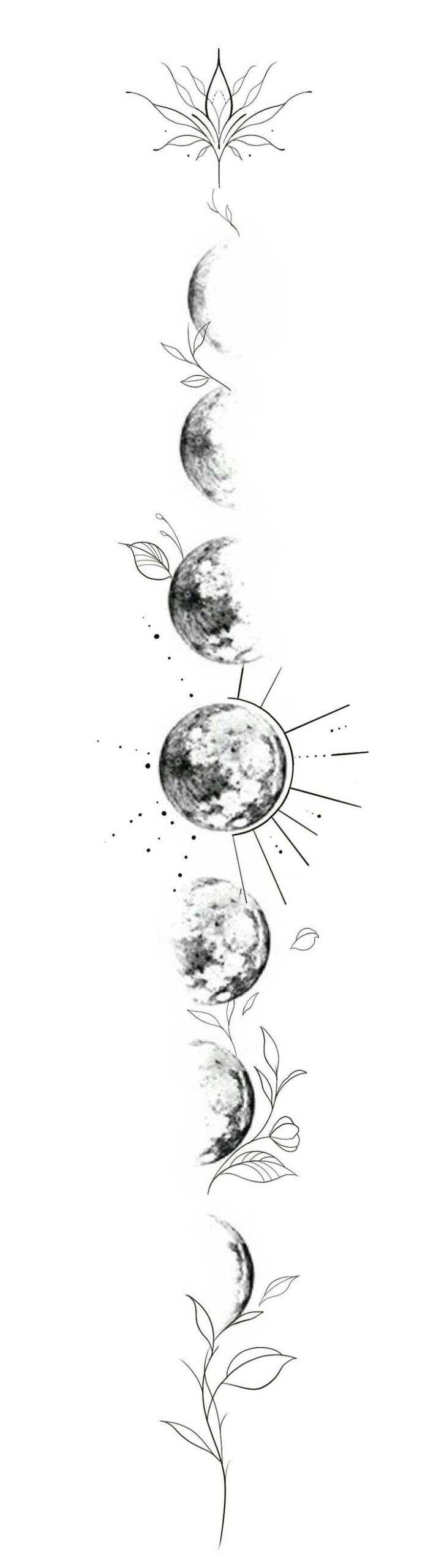 488 Tatuajes en la espalda pinterest diferentes fases lunares con flor d eloto y ramas 488 Tatuajes en la espalda pinterest diferentes fases lunares con flor d eloto y ramas