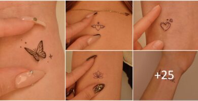 Tatuajes pequeños hombre y mujer miniatura