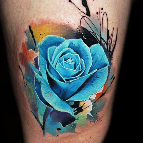 Signification du tatouage rose bleue