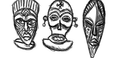 Masque de tatouage: croquis pour hommes – femmes, dessins intéressants, significations
