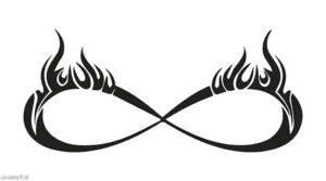 tatouage infini flammes feu