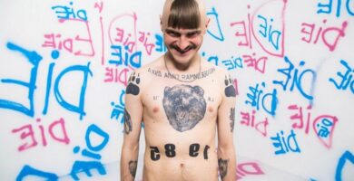 Ilyich's tattoo (Ilya Prusikin from Little Big): a bear on the chest and others
