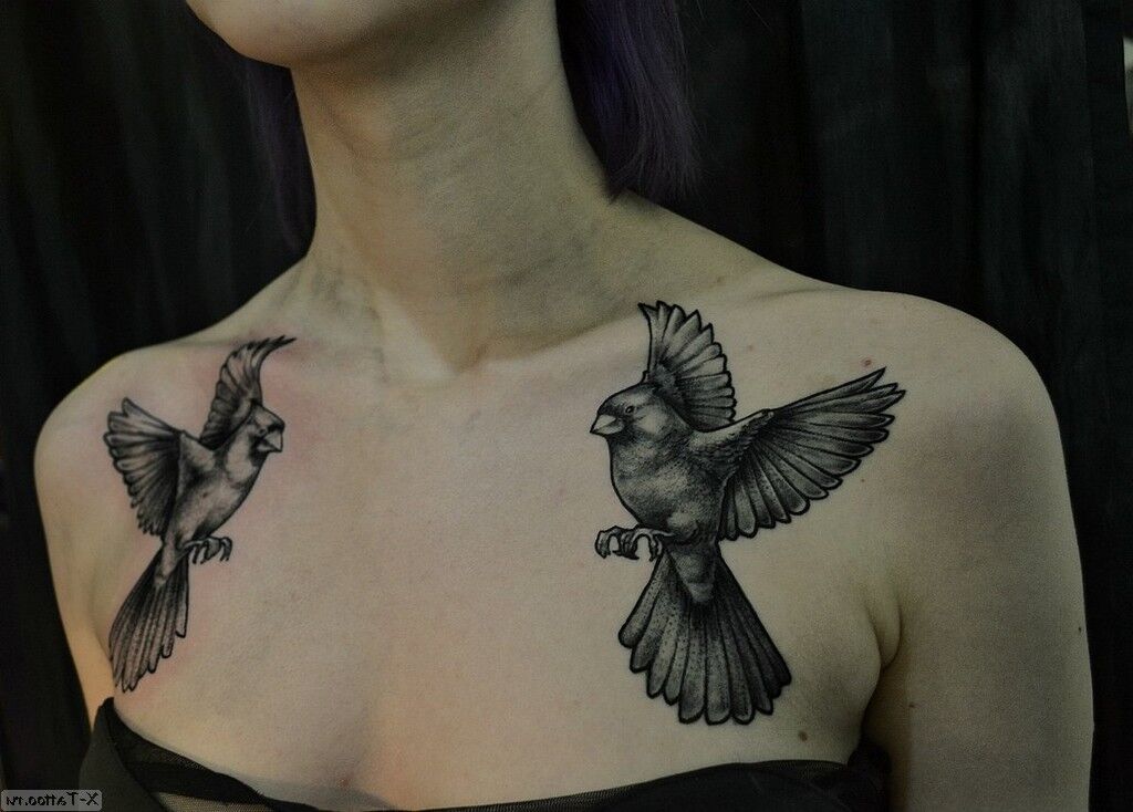 Vögel auf der Brust