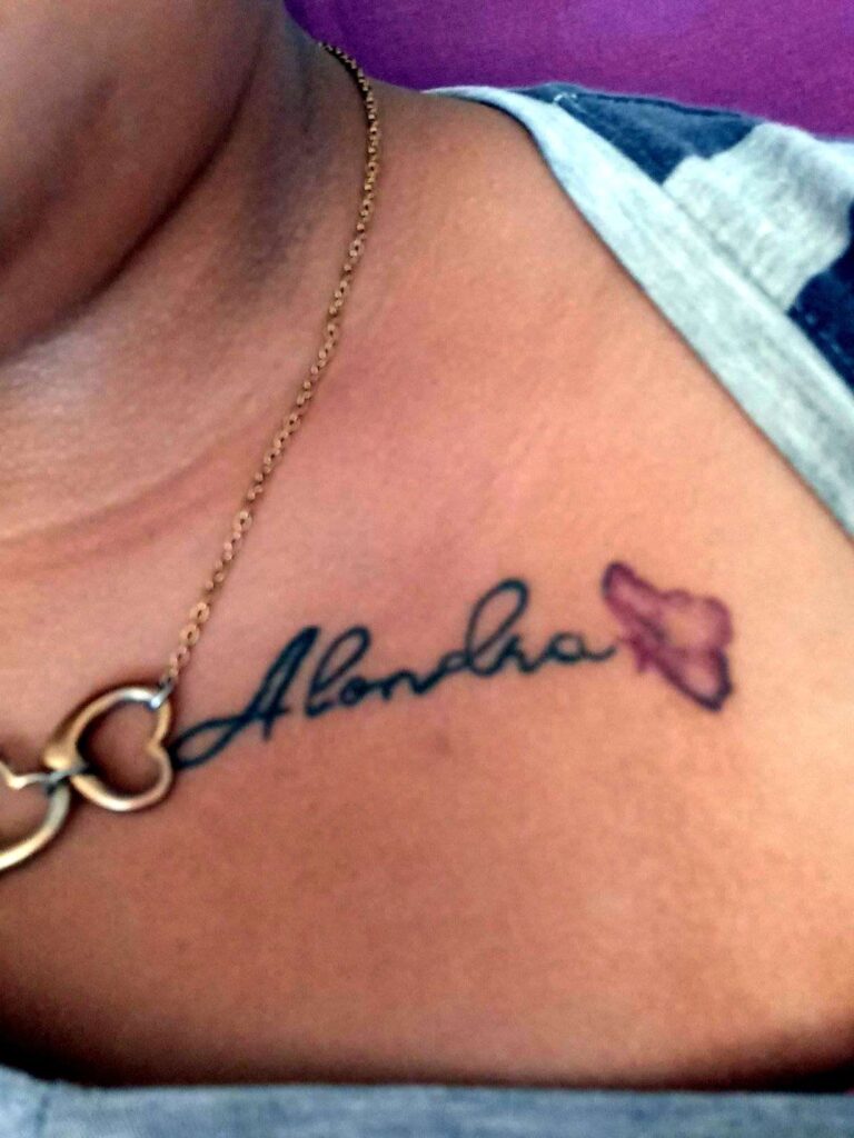 Alondra Tattoos Echte Tattoos mit Namen von Kindern