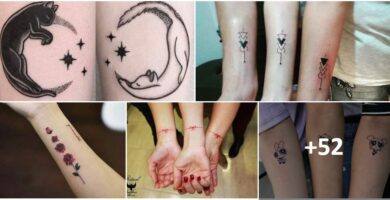COLLAGE Tattoos von Freunden, Paaren und Schwestern