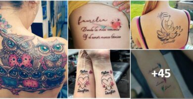 COLLAGE Tattoos of Mothers Children and Family 1