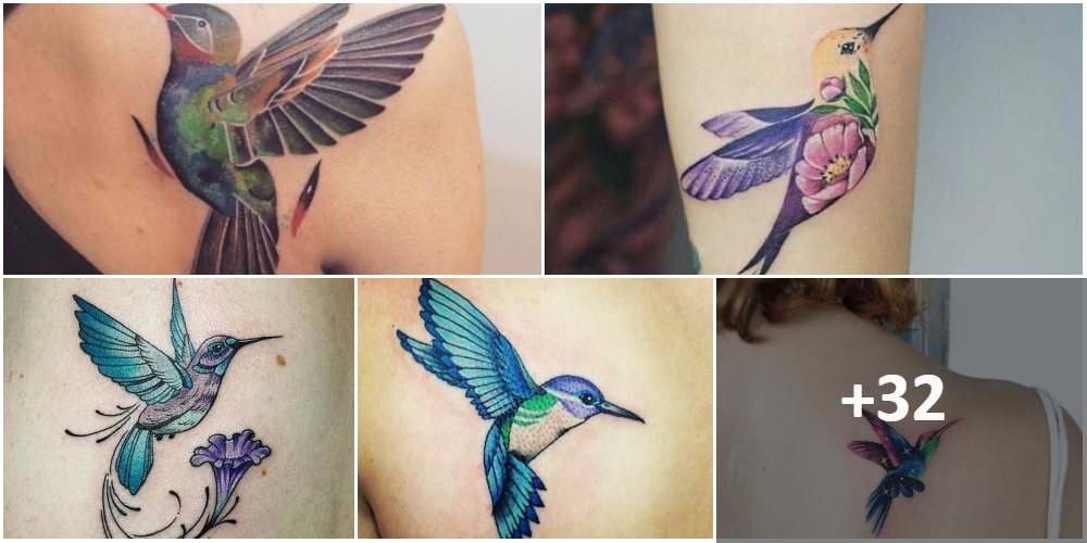 COLLAGE tatuaggi di colibrì 1