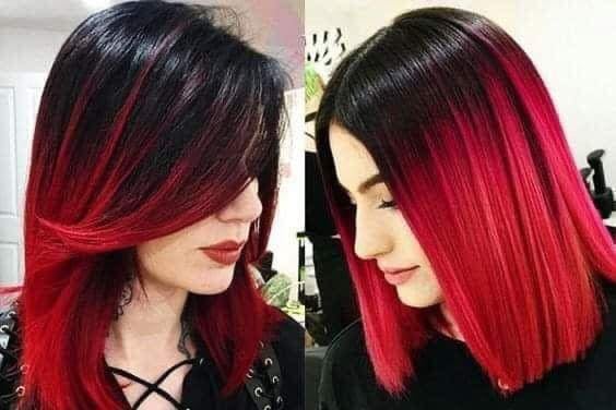 Rotes Haar, Farbverlauf, Frauenschulter
