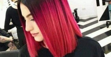 Cabello Rojo Degradado Mujer al Hombro 2