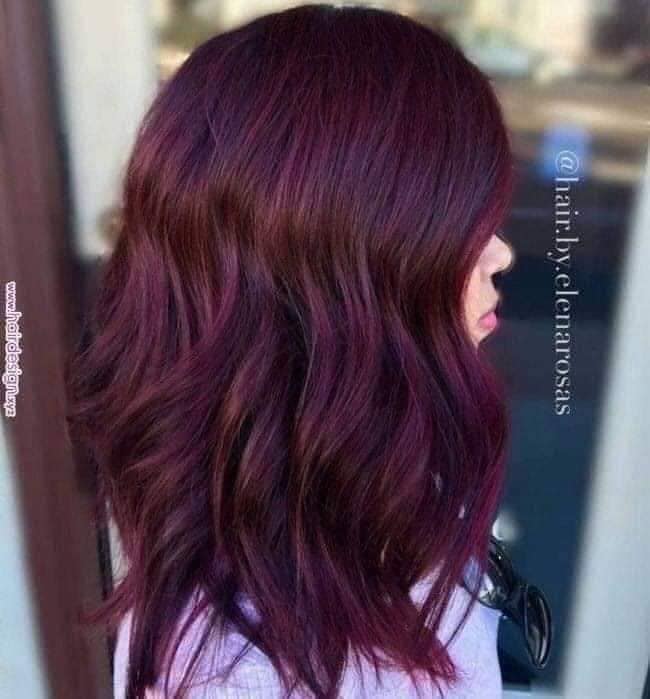 Hair in the tone of red wine wavy below the shoulder 2