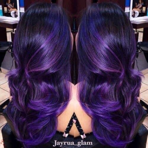Cheveux violets différentes nuances 12