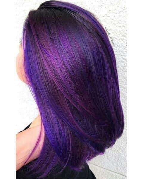Cheveux violets différentes nuances 7
