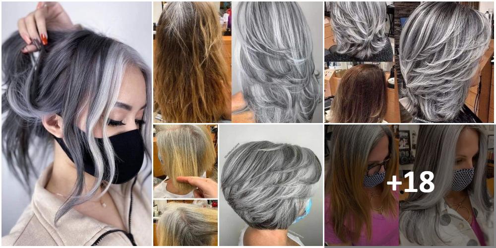 Collage Cobri vos cheveux gris avec une couleur argent ou cendre