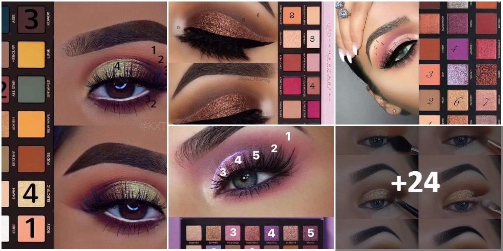Collage Makeup Eyes Step by Step and Colors