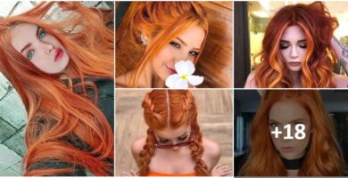 Collage di capelli color rame