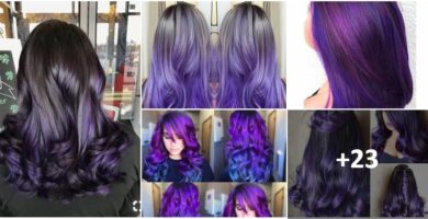 紫髪のコラージュ